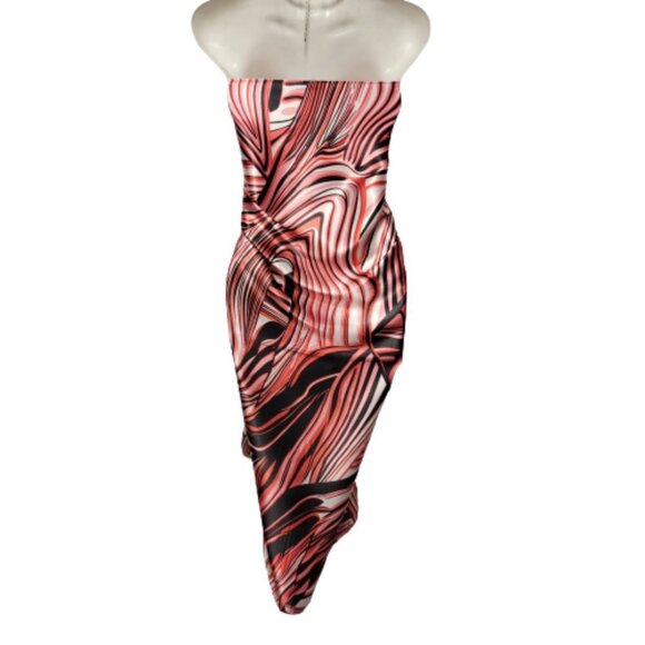 Red and Black Pareo Sarong Skirt Strapless Dress Beach Wedding - NEW - Picture 8 of 12